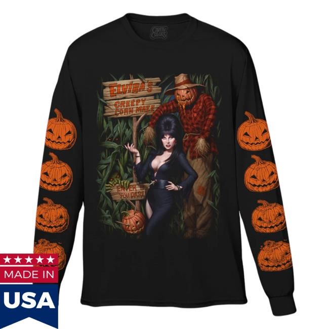 Cavitycolors Store Elvira's Creepy Corn Maze T-Shirt