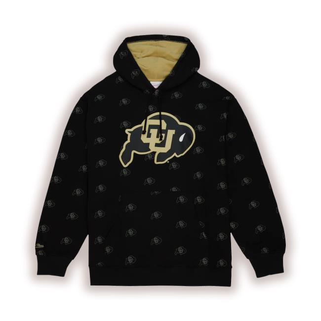 Official Men's Mitchell & Ness Black Colorado Buffaloes Allover Print Shirt