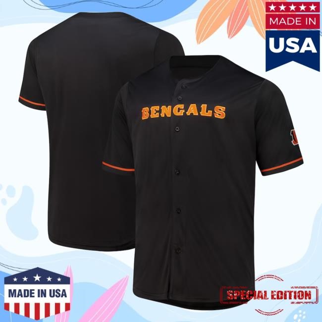 Fanatics Black Cincinnati Bengals Pop Full-Button Jersey T Shirts