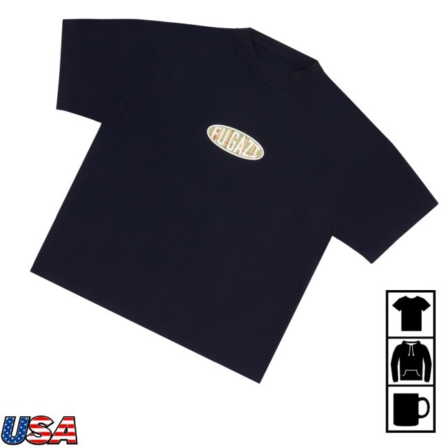 Fugazi Plaid Ogo Navy T-Shirt