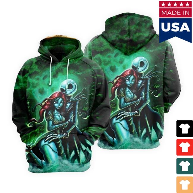 Jack And Sally Together Nightmare Before Christmas Couple Hoodie Sweatshirt