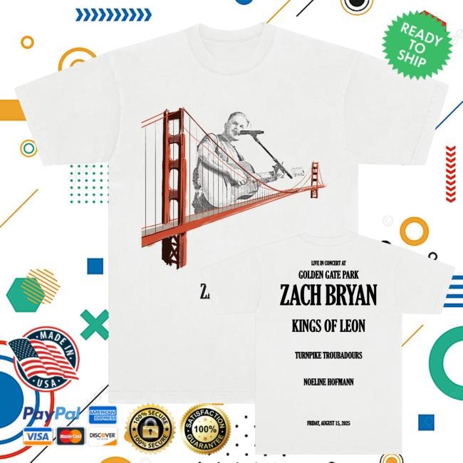 Zach Bryan Merch Shop Store Golden Gate Park Bridge Shirt Zach Bryan Golden Gate Park Bridge New Shirt