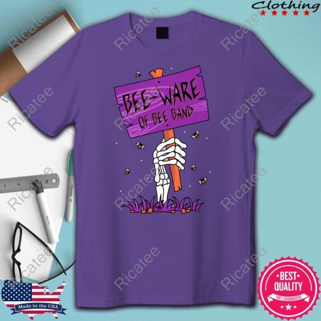 Bee Ware Of Bee Band Spooky Sign Dark Lavender New Shirt