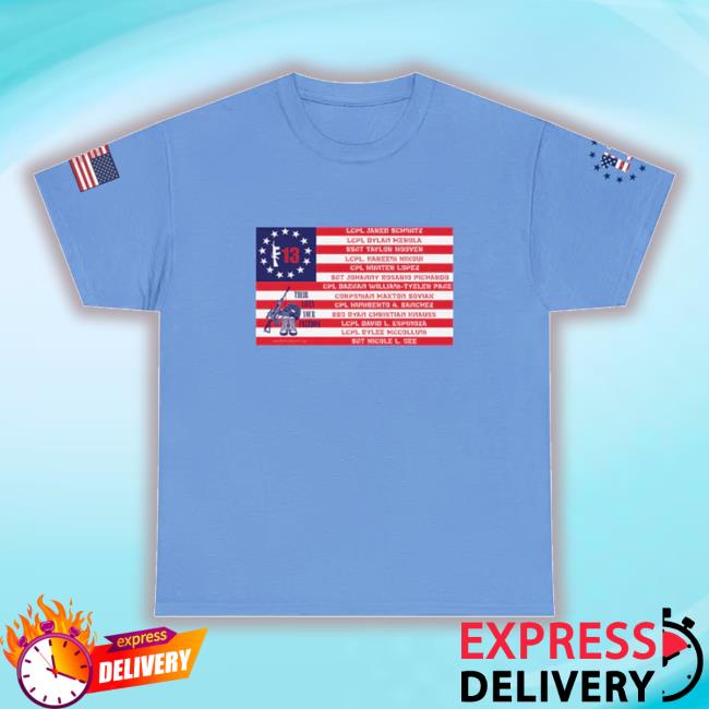 Official The Freedom 13 Unisex Heavy Cotton Tee Flag W All 13 Names Light New Shirt