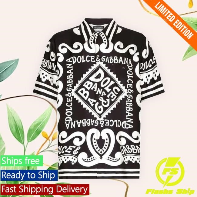 Official Men's Black Marina Print Silk Crewneck Sweatshirt
