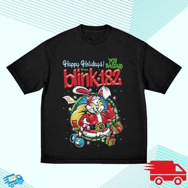 Official Blink 182 Store Merch Happy Holidays T-Shirt