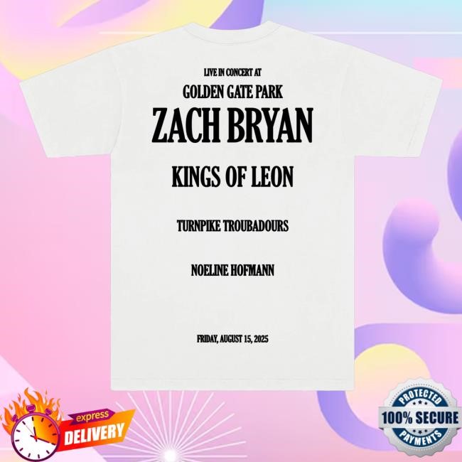 Zach Bryan Merch Shop Store Golden Gate Park Bridge Shirts
