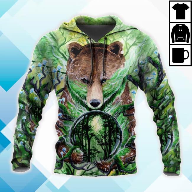 Trending Magic Bear In The Forest All Over Print 3D Sweaters With Front Pocket Gifts For Men And Women,Chrismas,Halloween