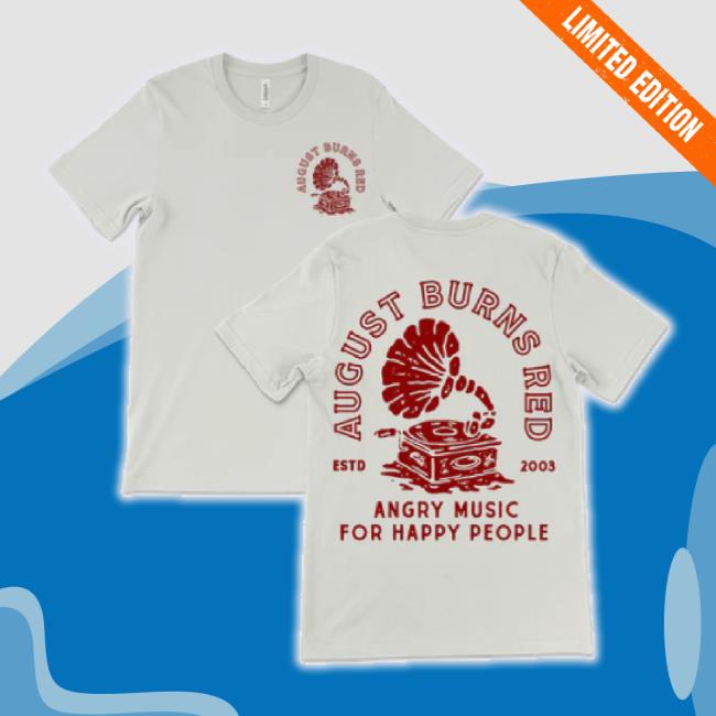 Official August Burns Redtour Merch Store Record Player TankTop White Combo Augustburnsredtourmerch Shop