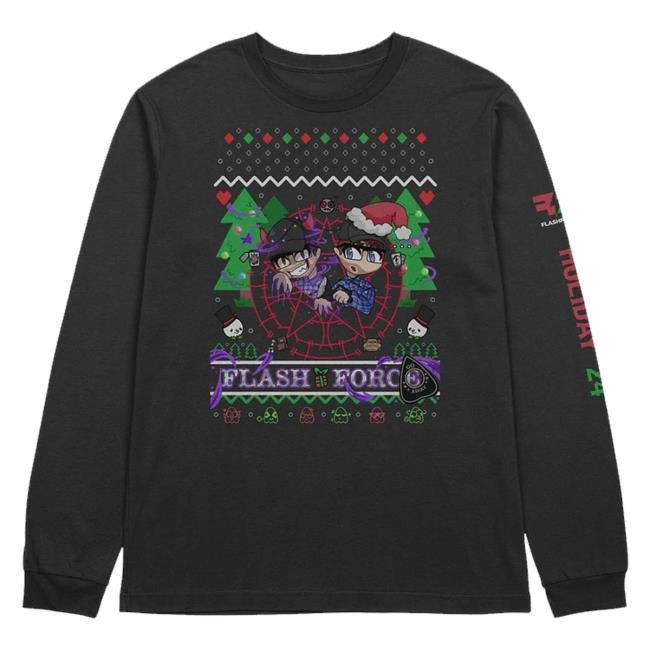 Official Flashforce Merch Shop Naughty Or Nice Flashforce Holiday 2024 Longsleeve Sweatshirt