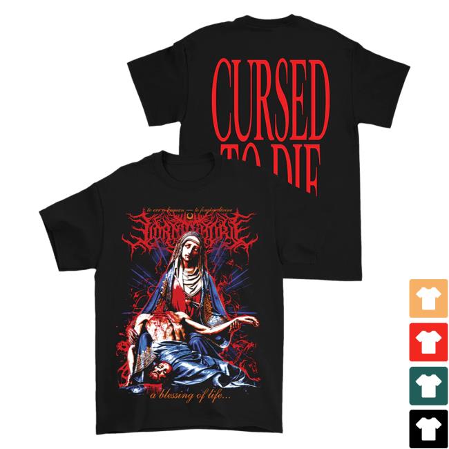 Official Lorna Shore Store Merch Lorna Shore Cursed To Die Blessing T-Shirts Black LornaShore