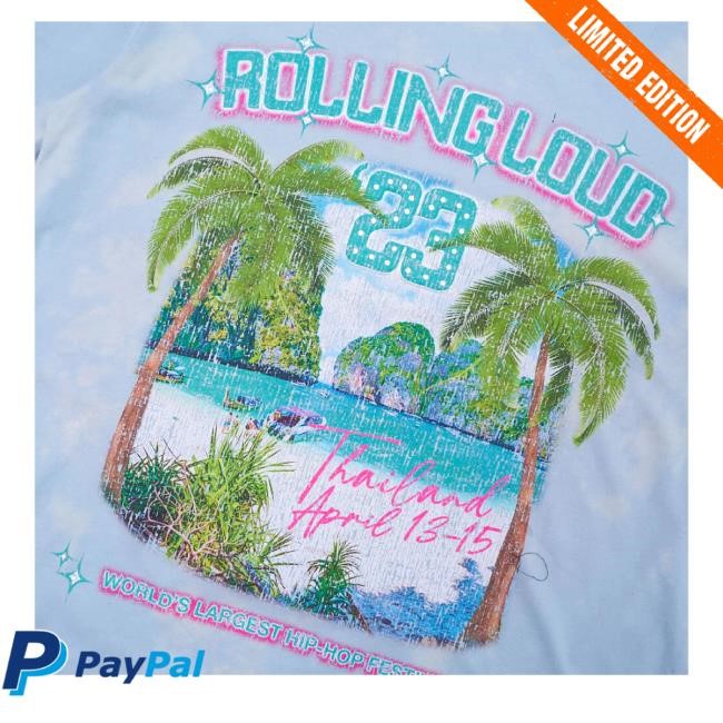 Rolling Loud Merch Rl Thailand Shaded Palms Blue Tiedye Classic Shirt