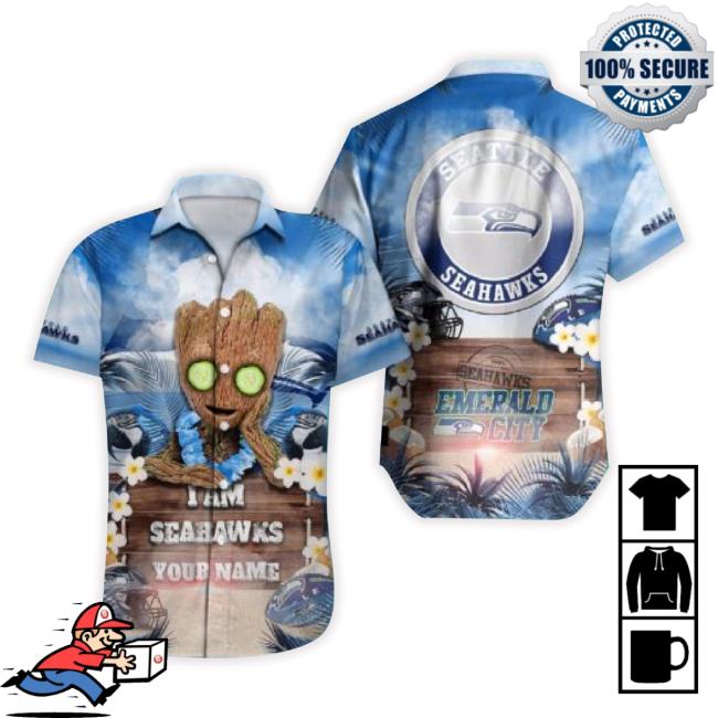 Seattle Seahawks X Baby Groot Summer Hawaiian Tee