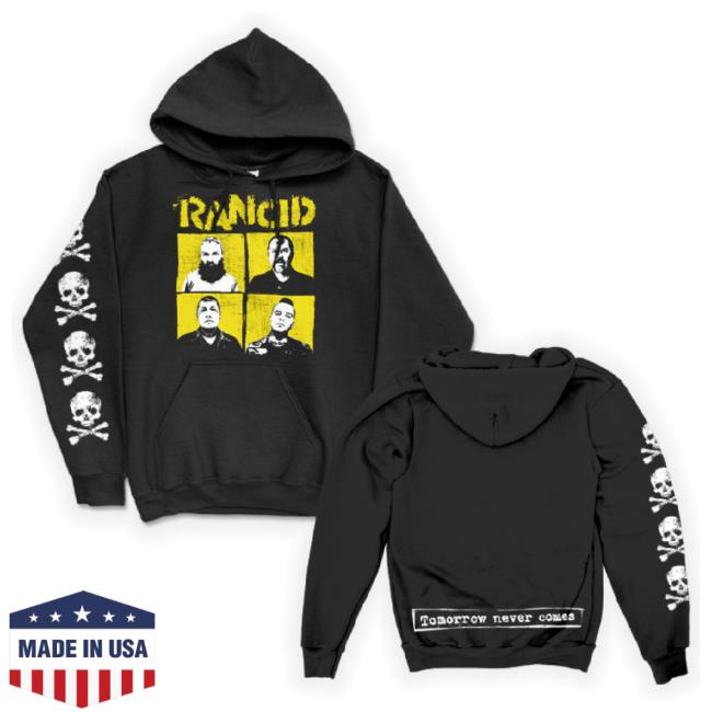 Original Rancid Merch Store Tomorrow Never Comes Pullover Hoodie Sweatshirt (Black) Rancid Shop