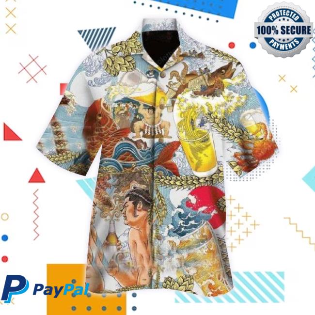 Official Wavy Beer Life Hawaiian Hoodie Sweatshirt Gift