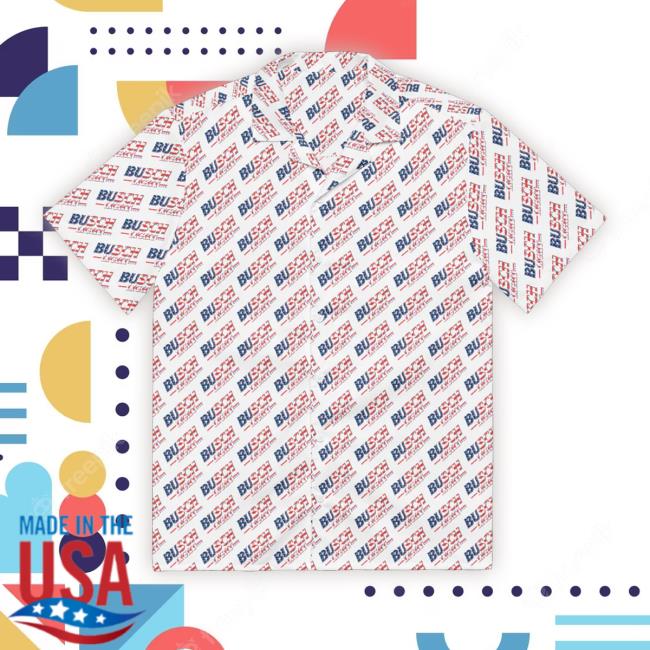 Whiskeyriff Store Busch Light '90S Usa Flag Logo Button Down Tee Official