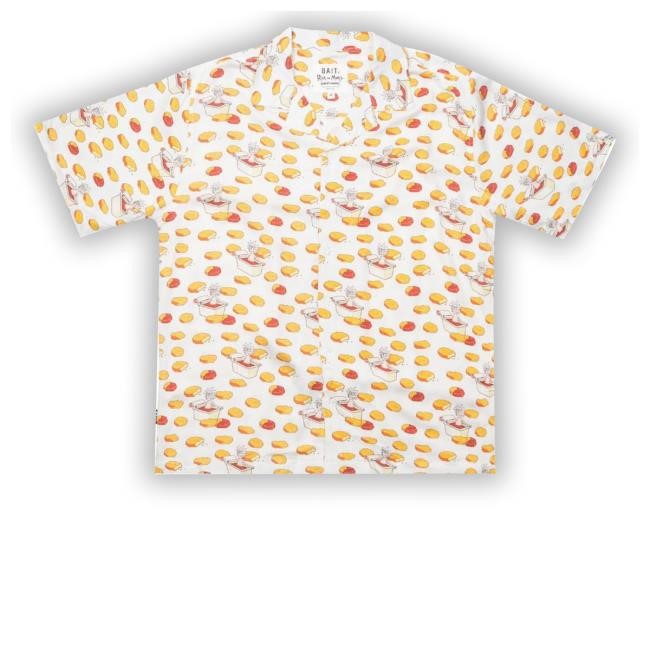 Bait X Rick And Morty Chicken Nugget Hawaiian Button Up T Shirts