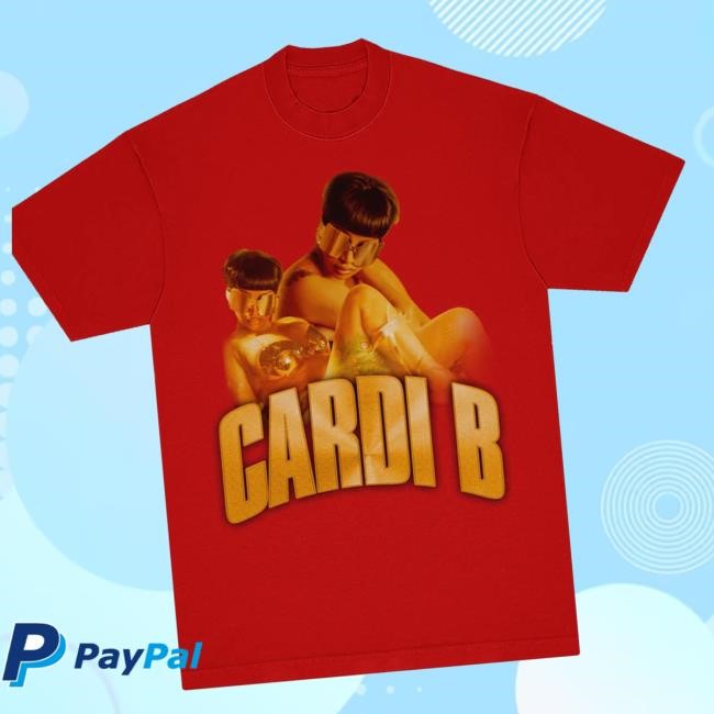Cardi B Official Merch Gold Logo T-Shirt (Red) Crewneck Sweatshirt