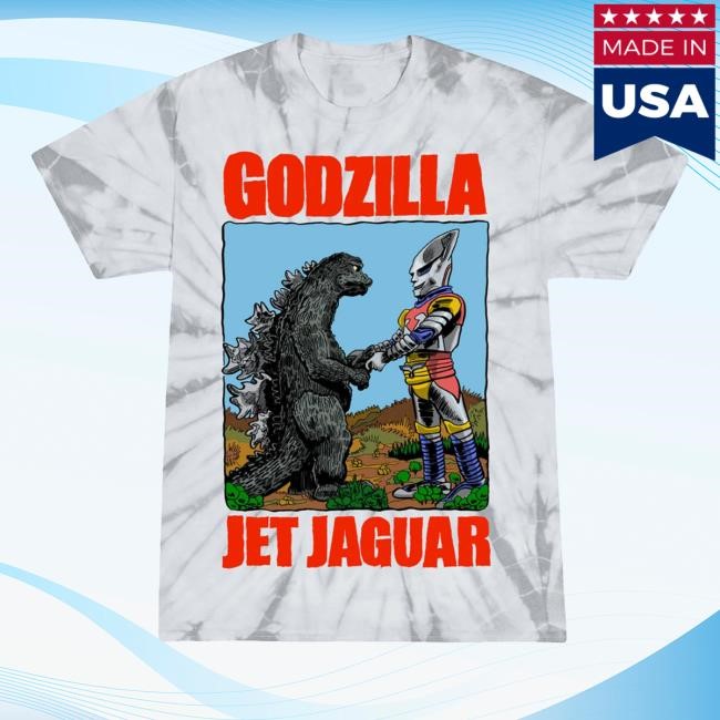 Godzilla & Jet Jaguar Victory Handshake Tie-Dye T Shirt