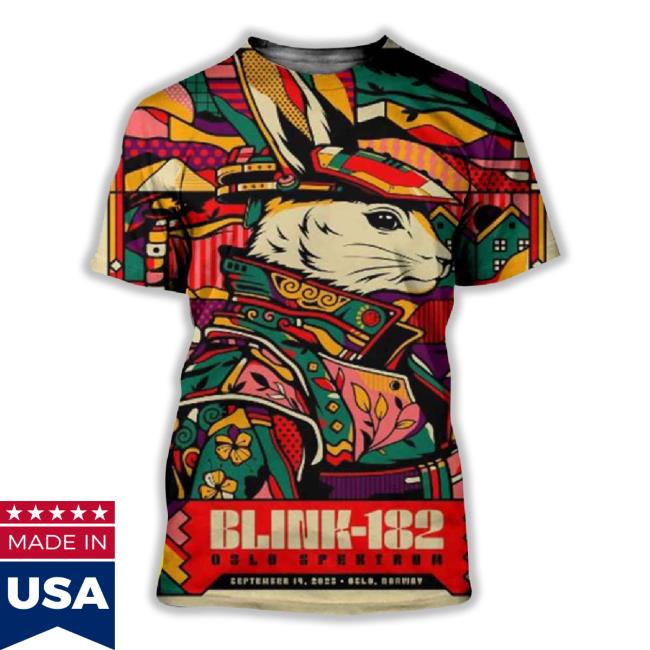 Blink 182 Oslo Event Poster In Oslo Spektrum Norway 14 September 2023 World Tour All Over Print Tee Shirt