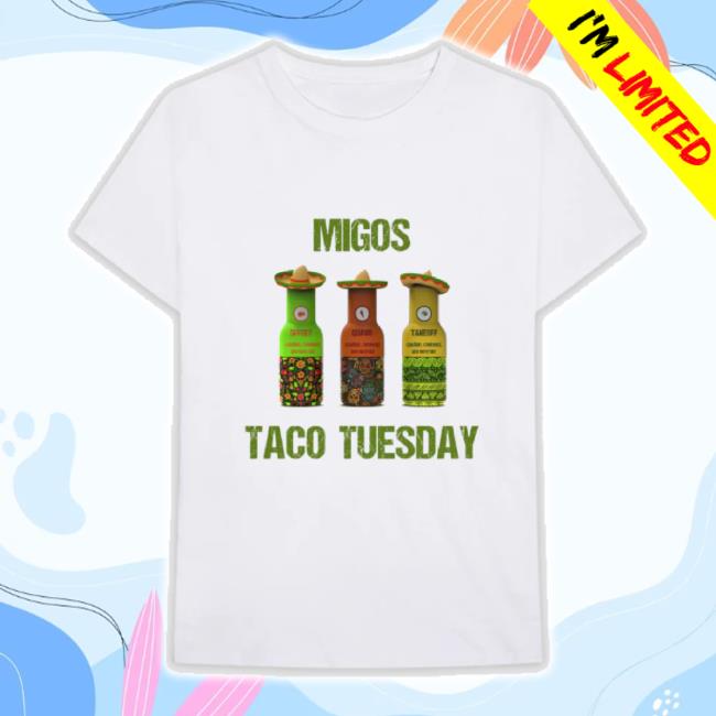 Original Migos Official Migos Official Store Merch Taco Tuesday New Shirt (White) Migosofficial Apparel Clothing Shop