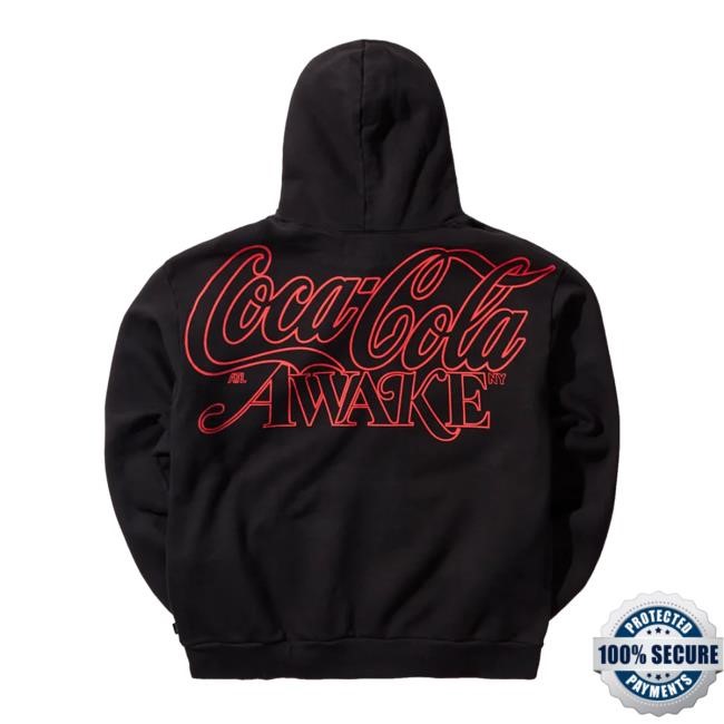 Awakenyclothing Store Merch Awake Ny & Coca-Cola Zip Up Hooded Sweatshirt