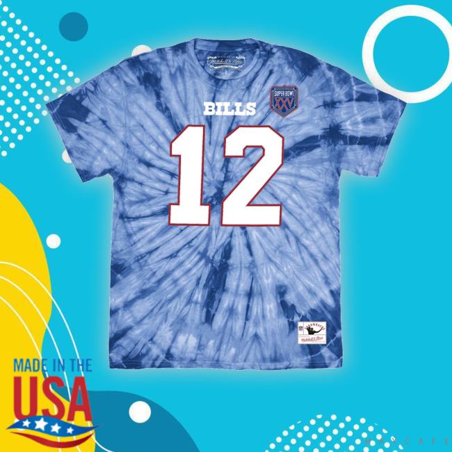Official Mitchell & Ness Bills Jim Kelly Tie Dye Funny