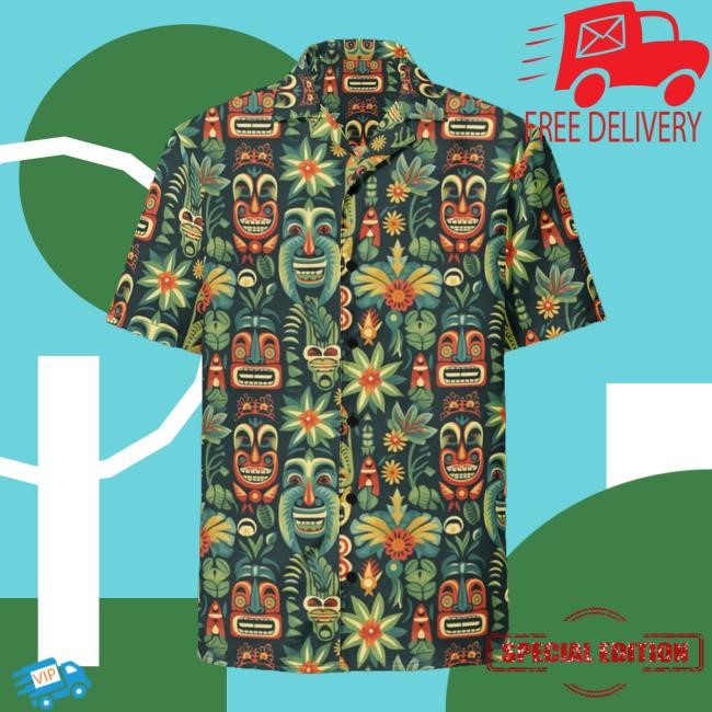 Tiki Tribal Hawaiian Tee Shirt