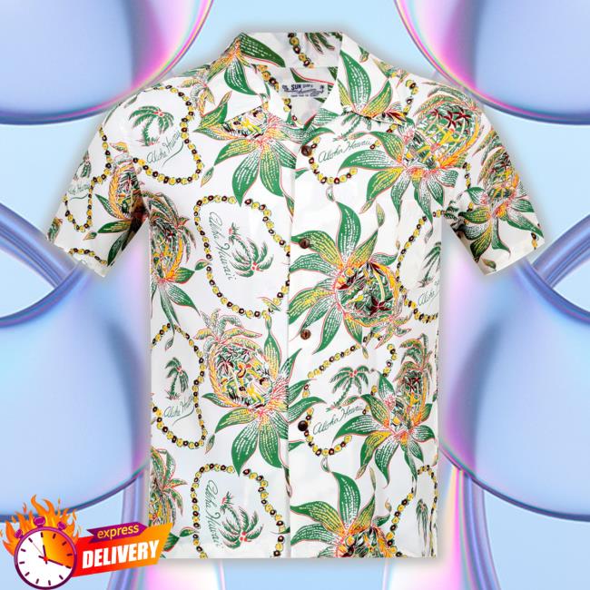 Dreams And Pineapples Print Ss37774 Off White Hawaiian New Shirt