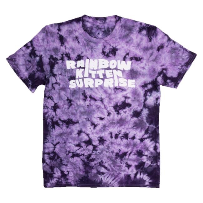 Rainbow Kitten Surprise Merch Band Name Purple Tie-Dye Crewneck Sweatshirt