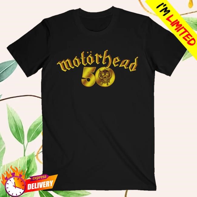 Official Motorhead Merch Shop 50Th Anniversary Gold Logo T Shirts