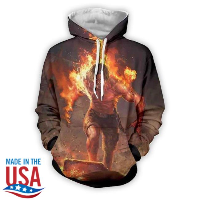 Official Ace On Fire – One Piece Anime Hd 3D Aop Hoodie