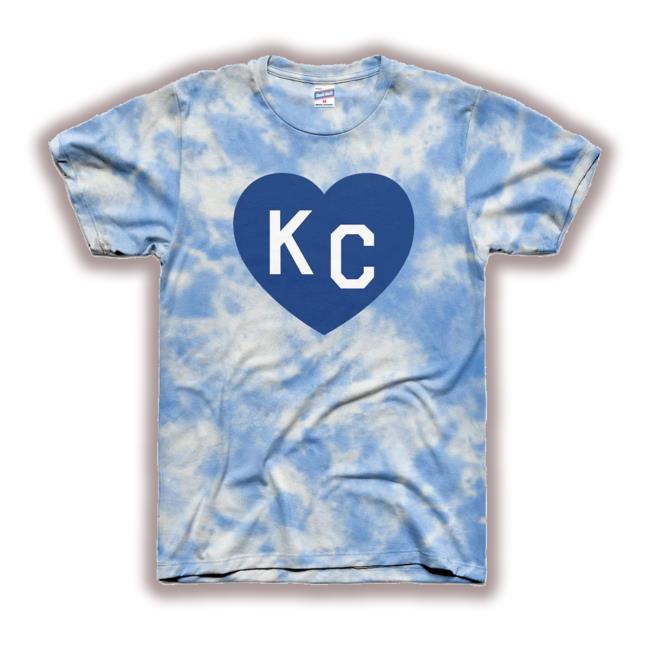 Official Charlie Hustle Royal Blue Tie Dye Kc Heart Shirt