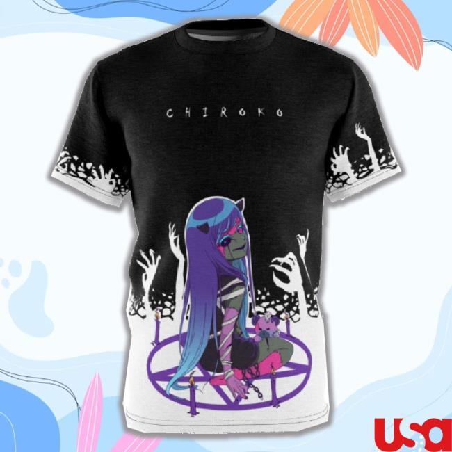Chiroko Kawaii Creepy Cute Demon Anime Girl Unisex Aop Cut & Sew Hoodie
