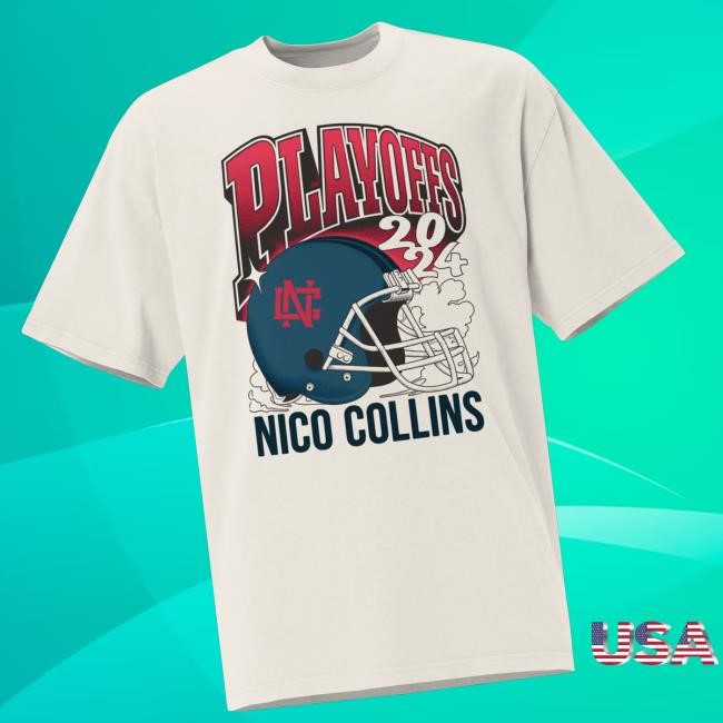 Trending Nico Collins Official Merch Store Nico Collins 2024 Playoff" Oversized T-Shirt