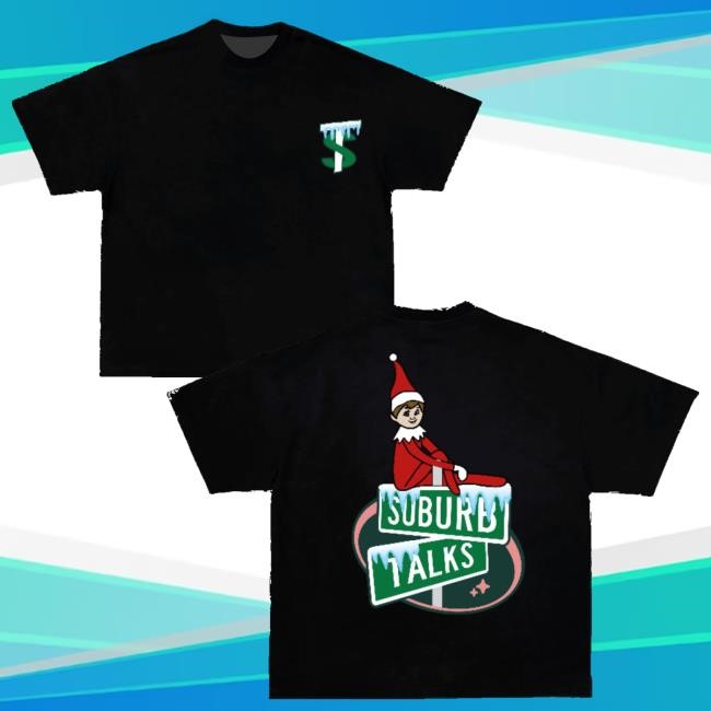 Suburb Talks Merch Store Elf On The Shelf Black Tee Shirt