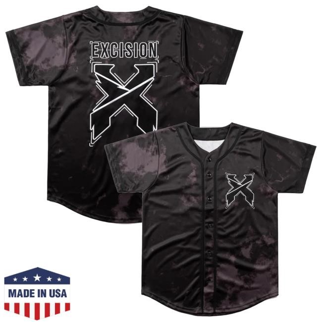 Official Excision Merch Headbanger Tie Dye Baseball Jersey Tee Shirt