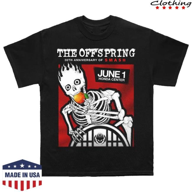 Offspring Merch The Offspring Smash Anniversary Show At The Honda Center Exclusive Black Shirt