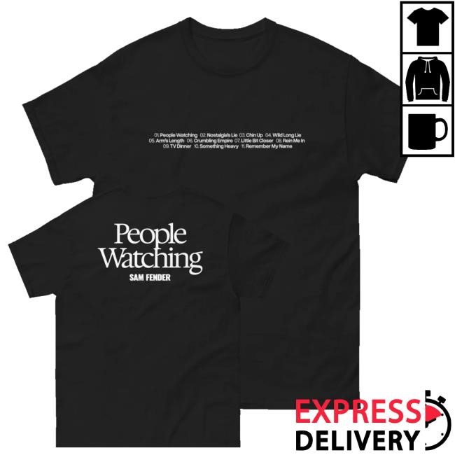 Official Sam Fender Tracklist Tee Sam Fender Merch Shop Store Official Tracklist Tee