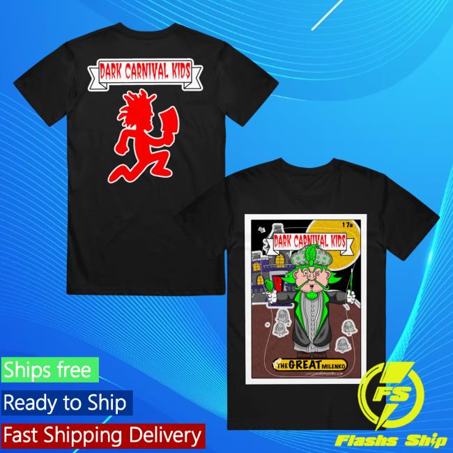 Official Icp Merch Clothing Store Insane Clown Posse Dark Carnival Kids The Great Milenko Black Tee