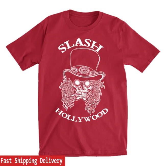 Slash Merch Store Hollywood Skull Tee Red Crewneck Sweatshirt