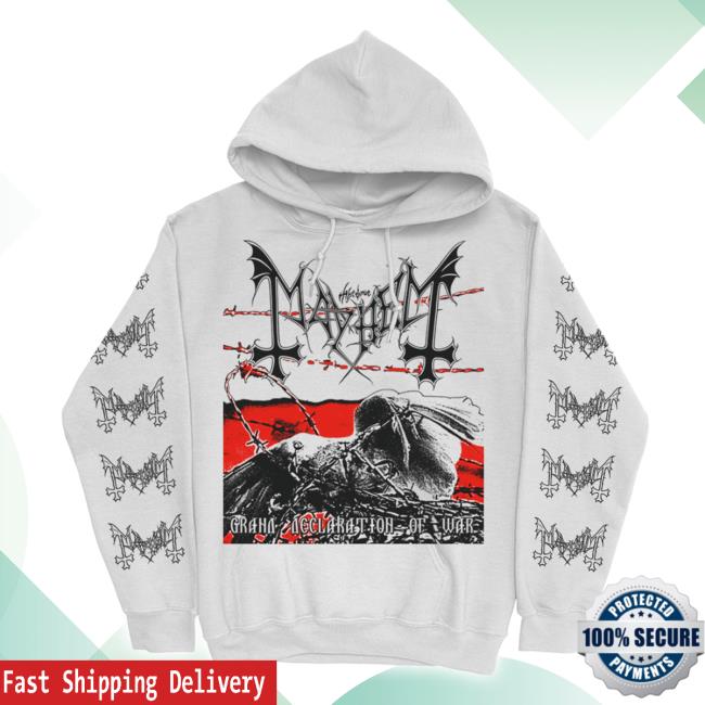 Official Kings Road Merch Store Grand Declaration Of War Pullover Unisex Sweatshirt (White) Mayhem Kingsroadmerch