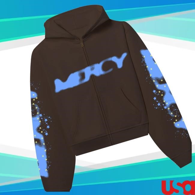 Cryformercy Merch Halftone Zipped Hoodie Sweatshirt Brown