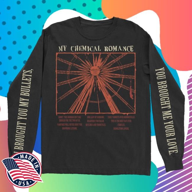 My Chemical Romance Merch Store Bullets Track Youth T Shirt