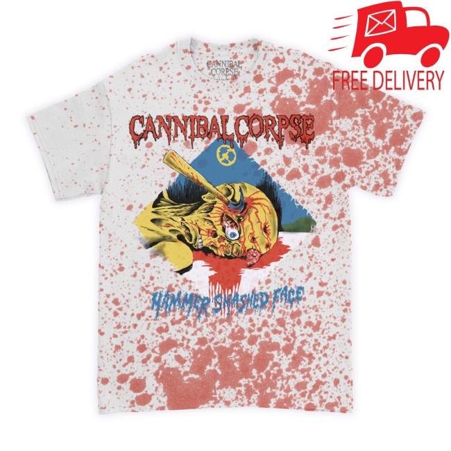 Official Cannibal Corpse Store Hammer Smashed Face Hoodie Sweatshirt (Blood Dye)