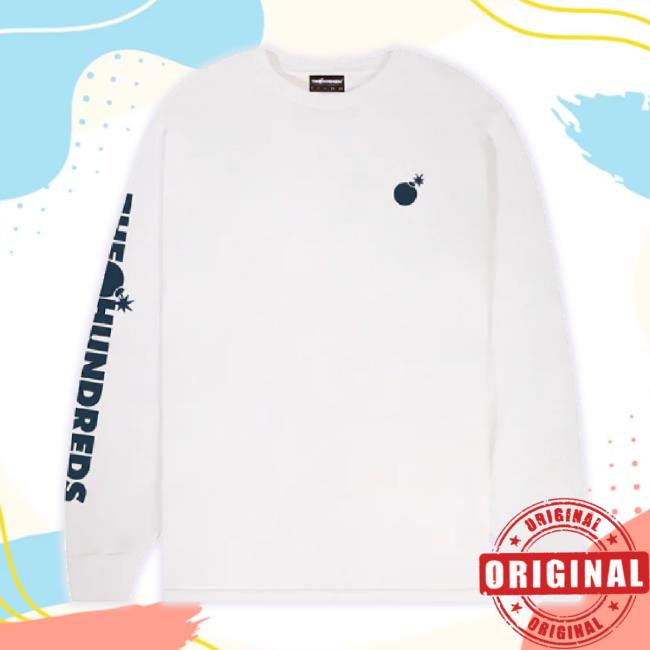 Original The Hundreds Merch Store The Hundreds Solid Bomb Crest Ls Sweatshirt White Thehundreds Shop