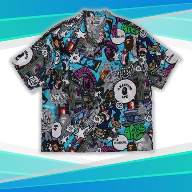 Comic Art Open Collar Hawaiian Tee
