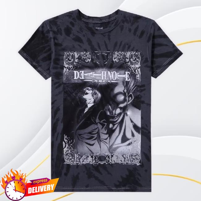 Official Death Note Ryuk And Light Metallic Foil Tie-Dye Boyfriend Fit Girls Unisex Sweatshirt