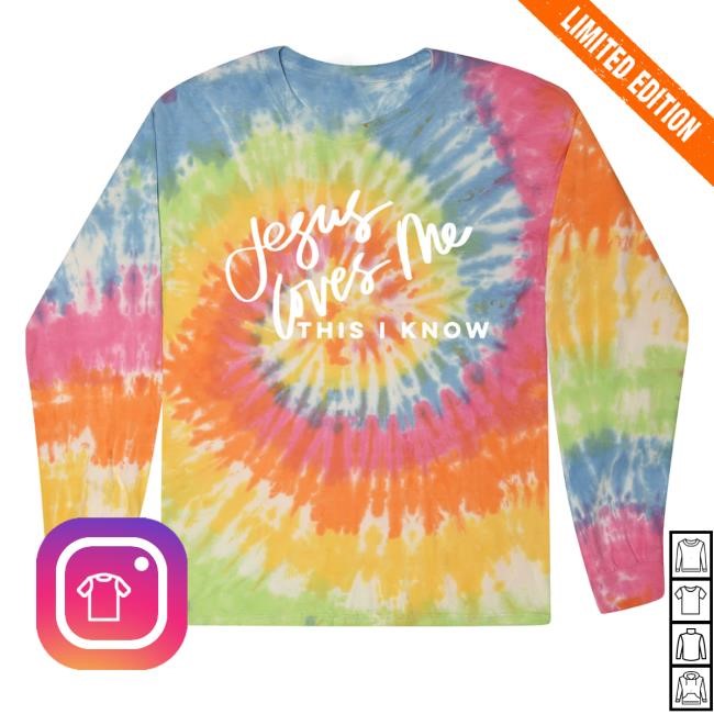 His Kids Company Merch Jesus Loves Me Long Sleeve T Shirt Bright Tie Dye