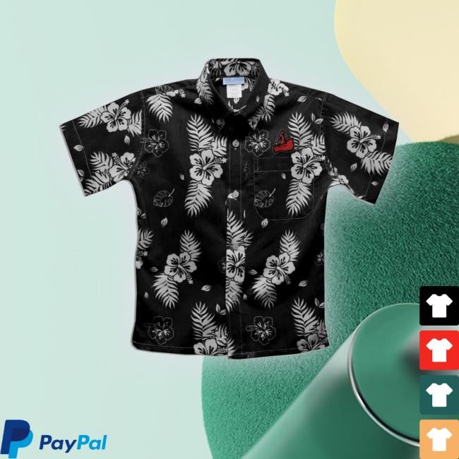 Official Csun California State University Northridge Matadors Black Hawaiian Boys Short Sleeve Button Down Tee Shirt